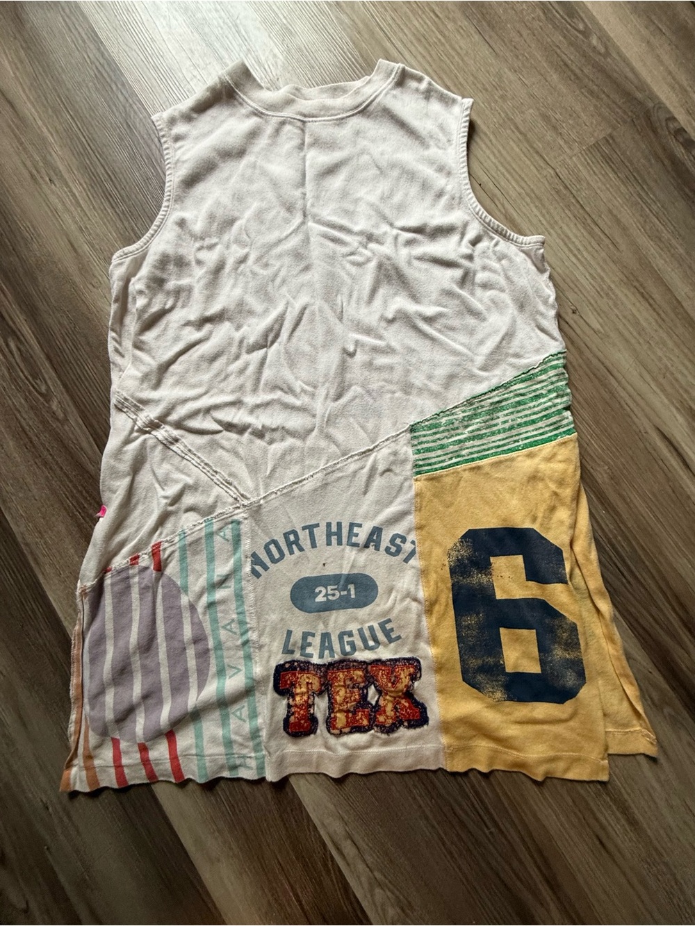 Free peopleCasual Sleeveless Patchwork tunic in Cream and Yellow